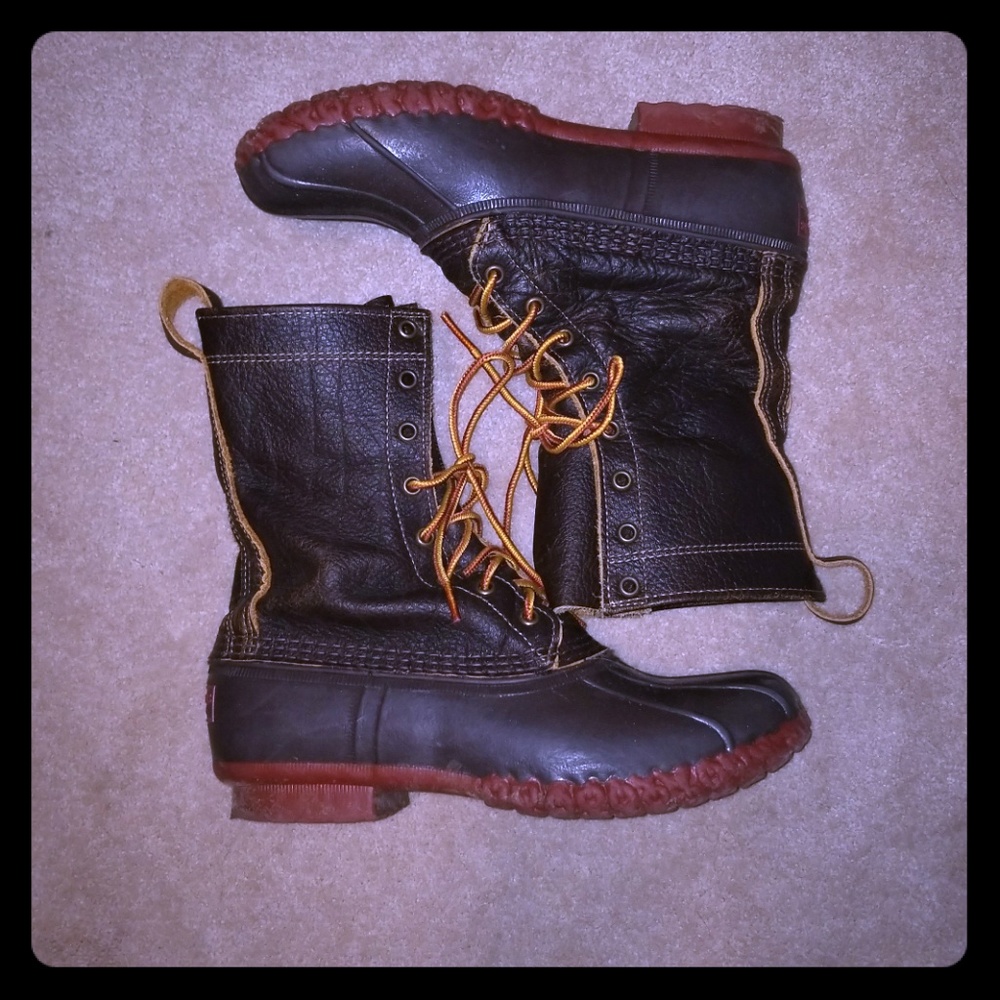 LL Bean Bison leather Duck boots
